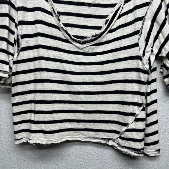 We The Free Head In The Clouds Linen Cotton Crop Boxy Boho Distressed Top Small - Picture 7 of 15